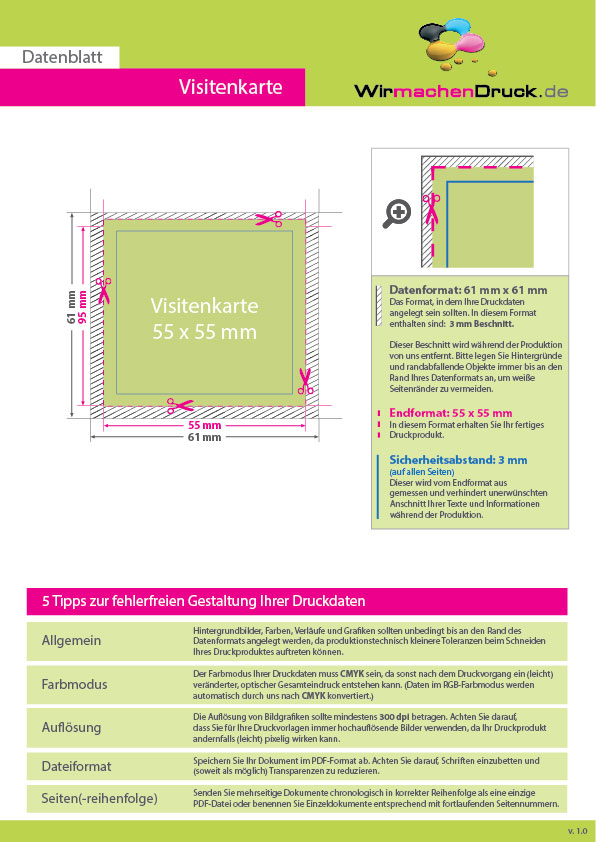 Product Bild multiloft-visitenkarten_quadrat_55_x_55_mm_beidseitig_folienkaschiert_gl__nzend_und_beidseitiger_hei__folienpr__gung_silber__4_4_farbig_(beidseitiger_druck)